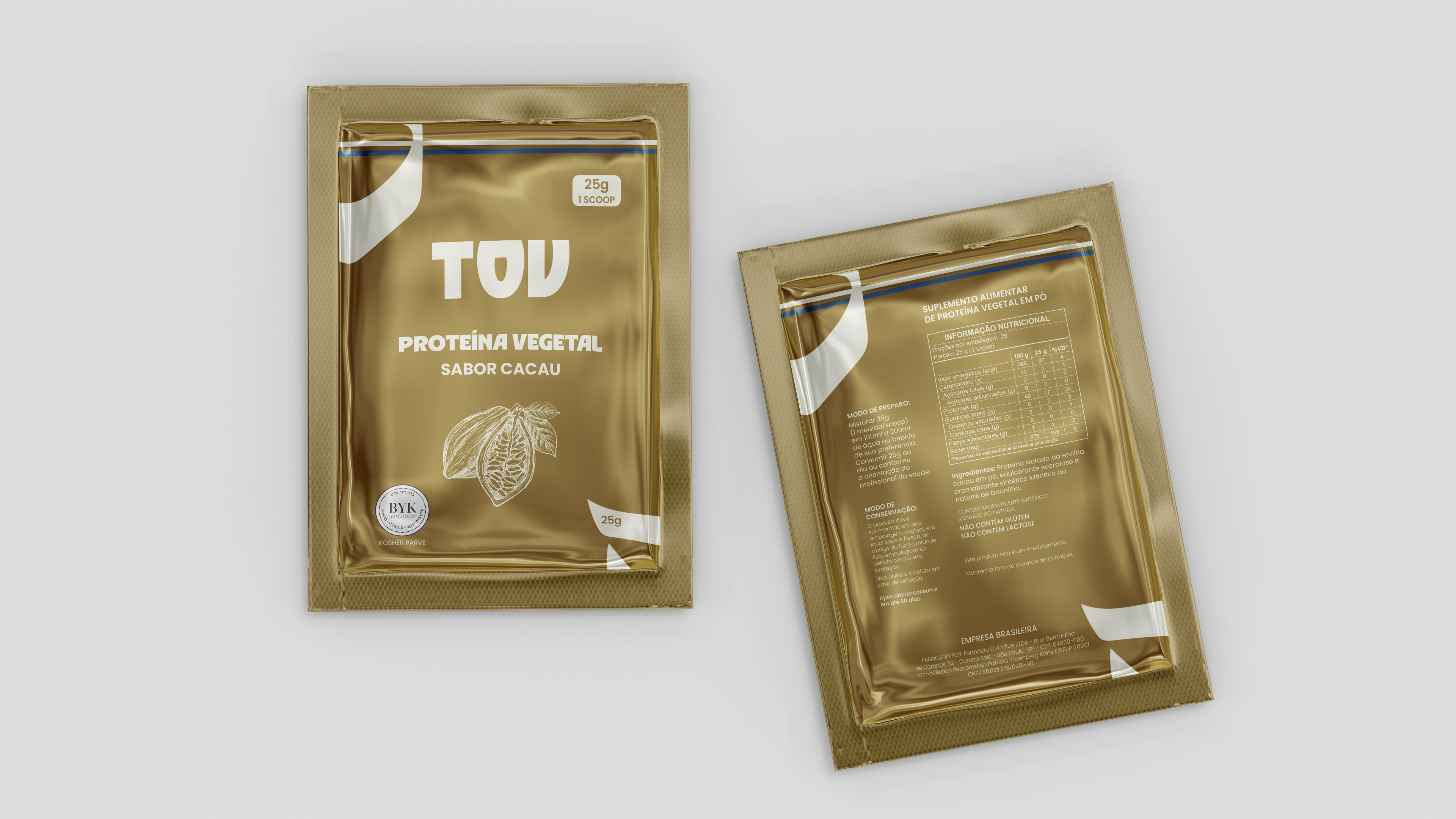 Proteína Vegetal sabor CACAU - 25g - 1 dose | TOV